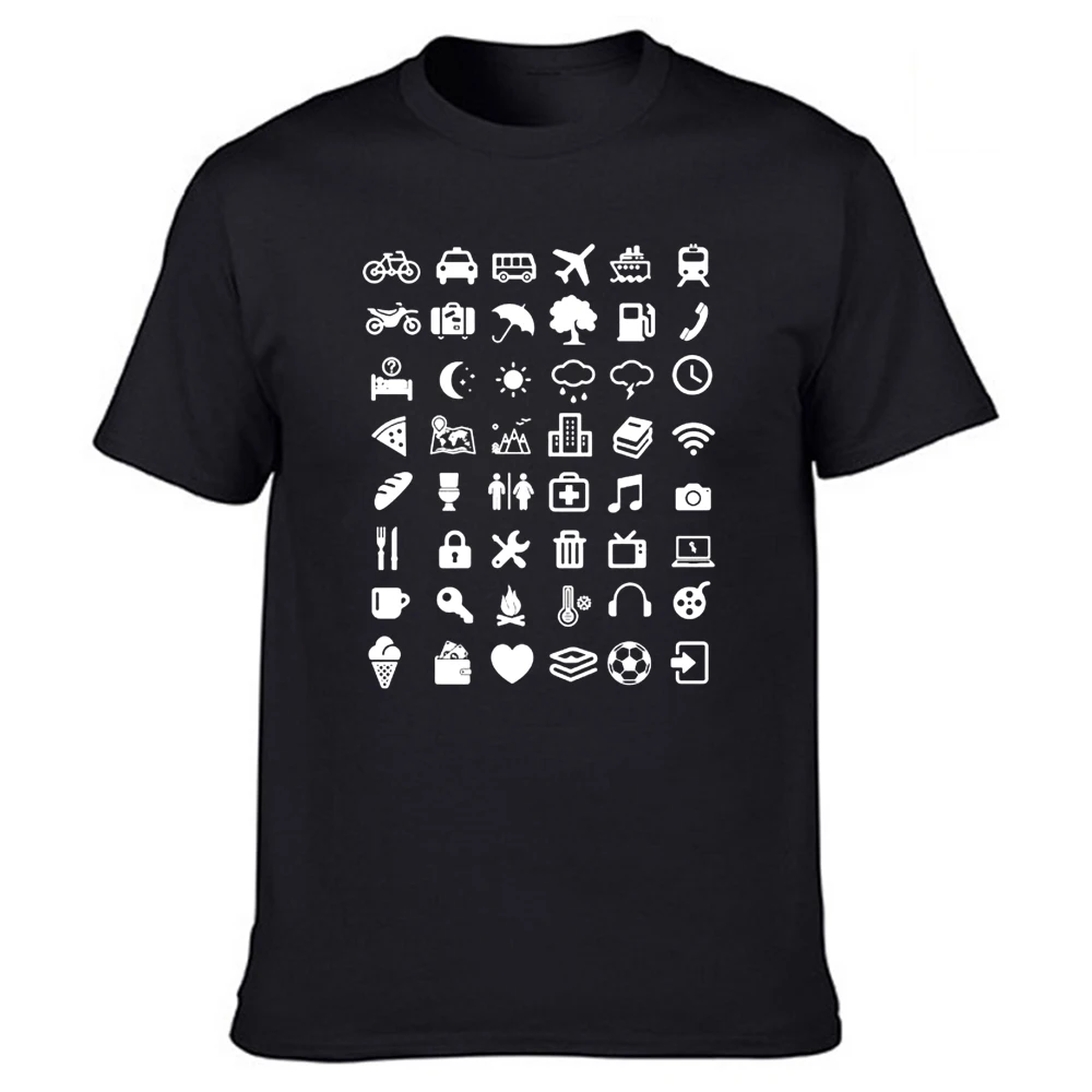 Women's Travel Icon Print T-shirt Street Style Short Sleeve, Harajuku Style Travel Backpack Travel World Travel Graphic T Shirts