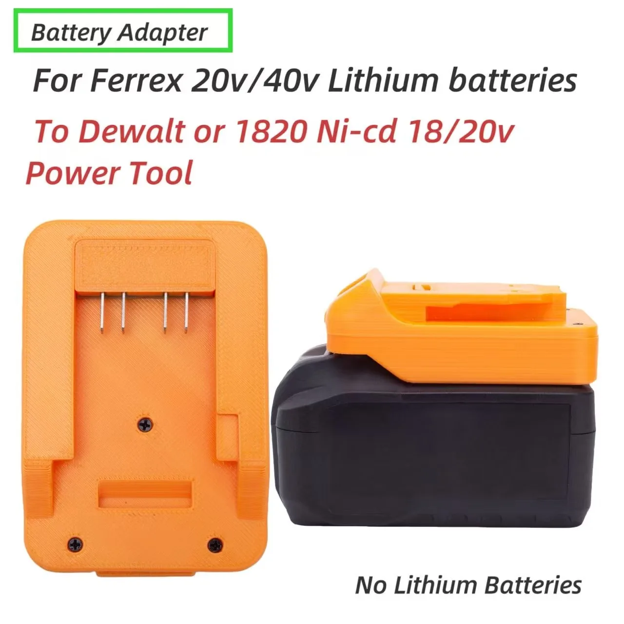 

Converter Adapter For Aldi Ferrex Activ Energy 20V/40V Battery To Dewalt or 1820 Nickel Power Tools(Converter Only)