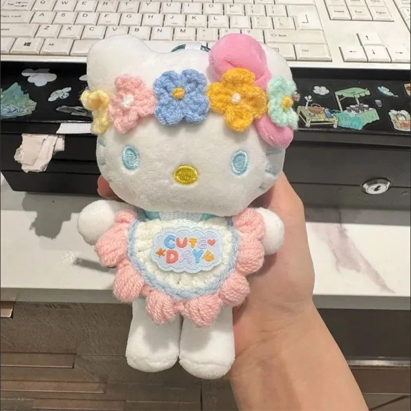

Милый плюшевый брелок Hello Kitty: Фея Цветов, мультяшная игрушка-кошка КТ, подвеска для рюкзака, аниме-кукла, идеальный подарок для девочек и детей