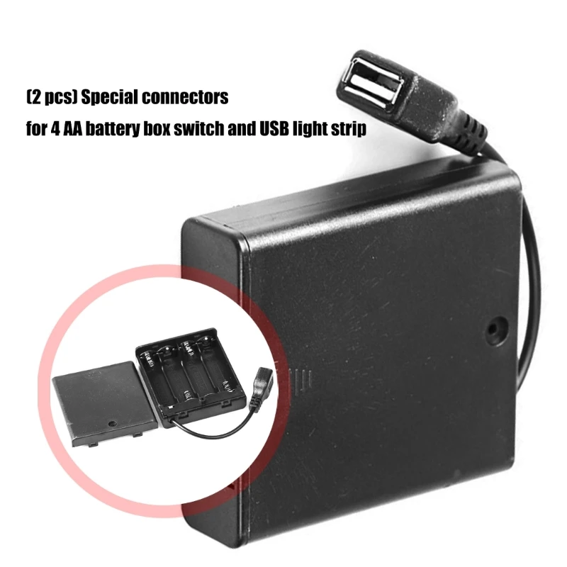 Multiple Purpose 4 Slots Battery USB Adapter Switchable For Decorative Lighting