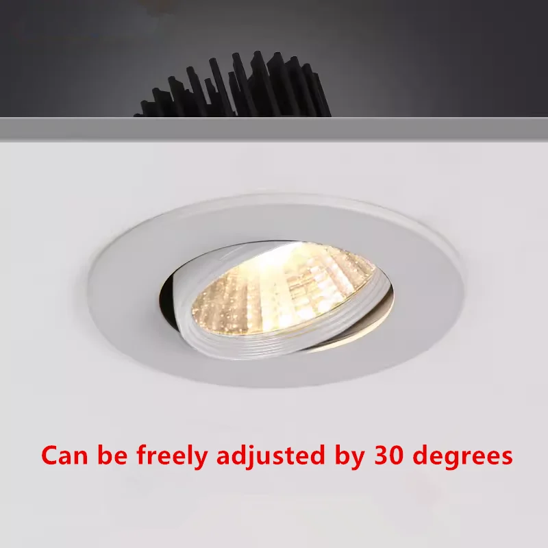 Dimmable Embedded LED Downlights 5W7W/9W12W15W/18W20W COB Ceiling Lights Spotlights Angle Adjustable AC90-260V CRI90 For Home