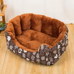 Dog Bed Cushion Sleeping Sofa Cat Bed Round Cpuppy Warm Bed House Soft Long Plush Pet Dog Bed For Small Dogs Cat Nest