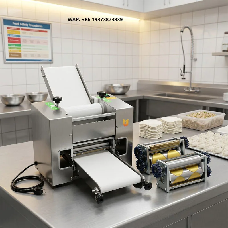 Automatic Electric Dough Sheeter Machine Stainless Steel Dumpling  Making Machine Commercial Food Processing Equipment