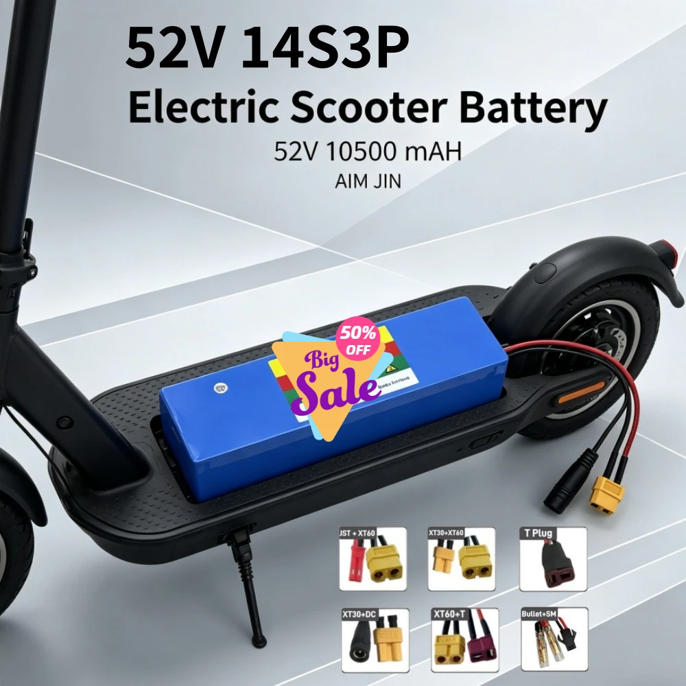 

52V 10.5AH 14S3P battery pack 18650 lithium built-in BMS, suitable for 1500W various electronic devices+charger