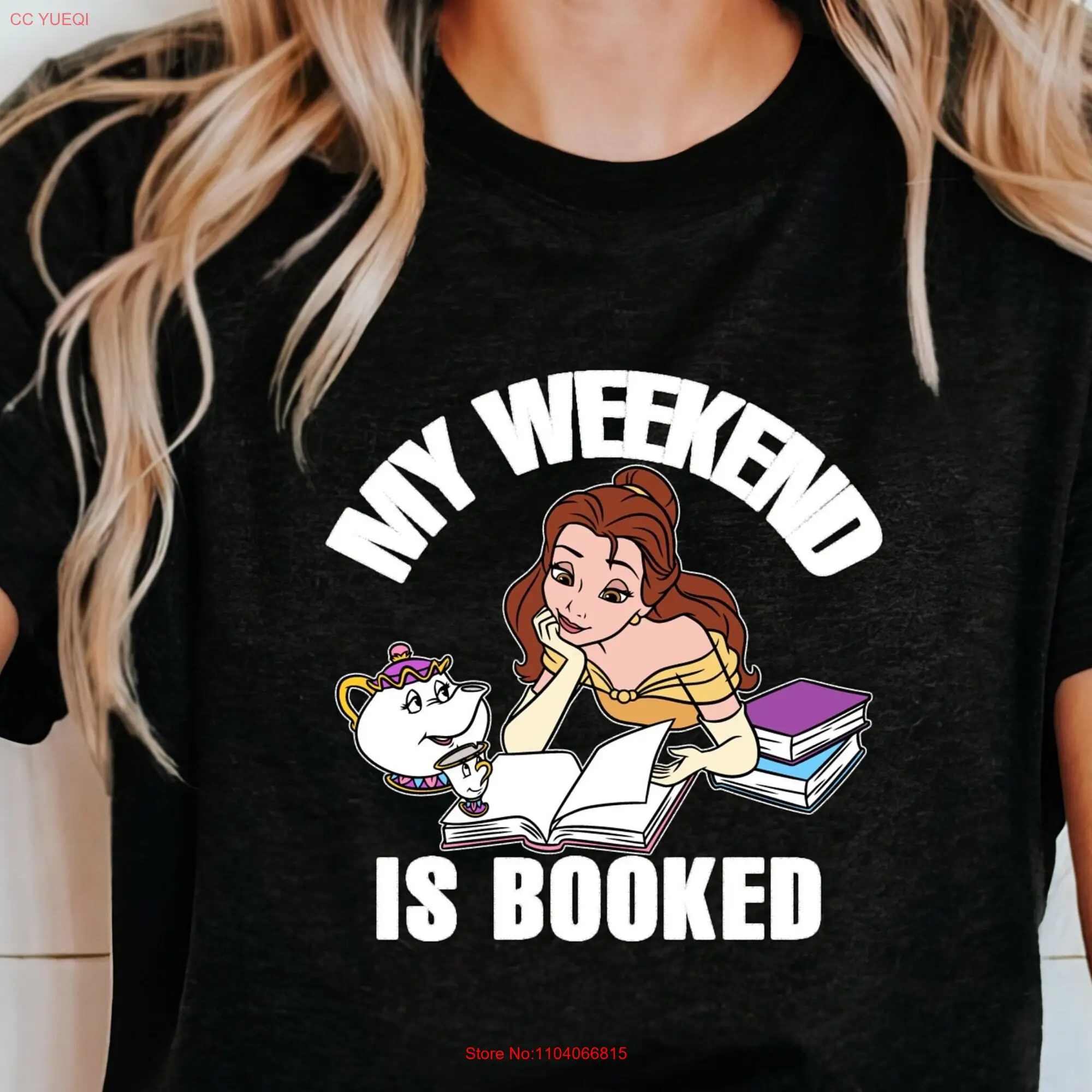 

Belle's Book Cafe T Shirt Princess Bell Weekend Booked Librarian Bookworm Reading Lover long or short sleeves