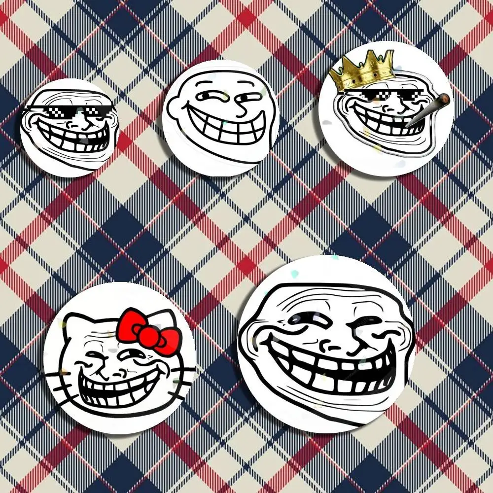 

Emoticons T-Trollface Icon Badge Handmade Tinplate Brooch for Backpack Clothes Chest Ornament Gifts