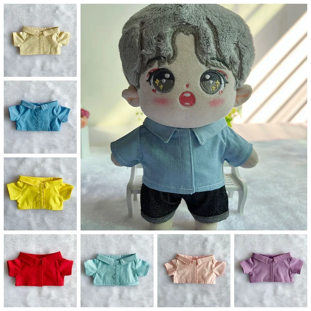 

1PC 11 Colors 10/15/20cm EXO Doll Dress Up Shirt With Solid Candy Color Blouse Jeans Shorts Doll Clothes Doll Accessories