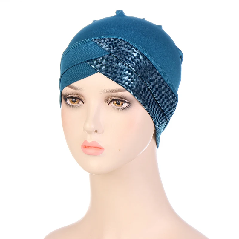 Testa Islâmica Cruz Turbante Muçulmano para Mulheres, Tampão Hijab Interior, Lenços de Cabeça Árabes, Lenço Muçulmano