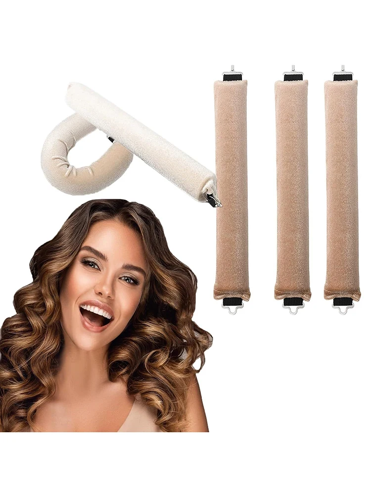 Hitzefreie Lockenwickler, Lockenstab-Stirnband, keine Hitze, Lockenwickler für bequeme Locken mit Haken, weiche, flexible Lockenstäbe zum Schlafen, Haarstyling-Tools – Detail 10