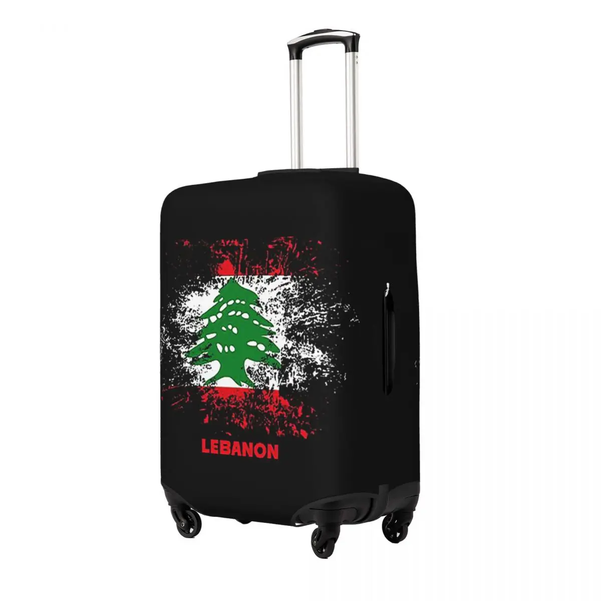 

Lebanon Watercolor Lebanon Flag Lebanese Outfit Suitcase Cover Protection Elastic Trip Luggage Protector Covers for 18-32 Inch