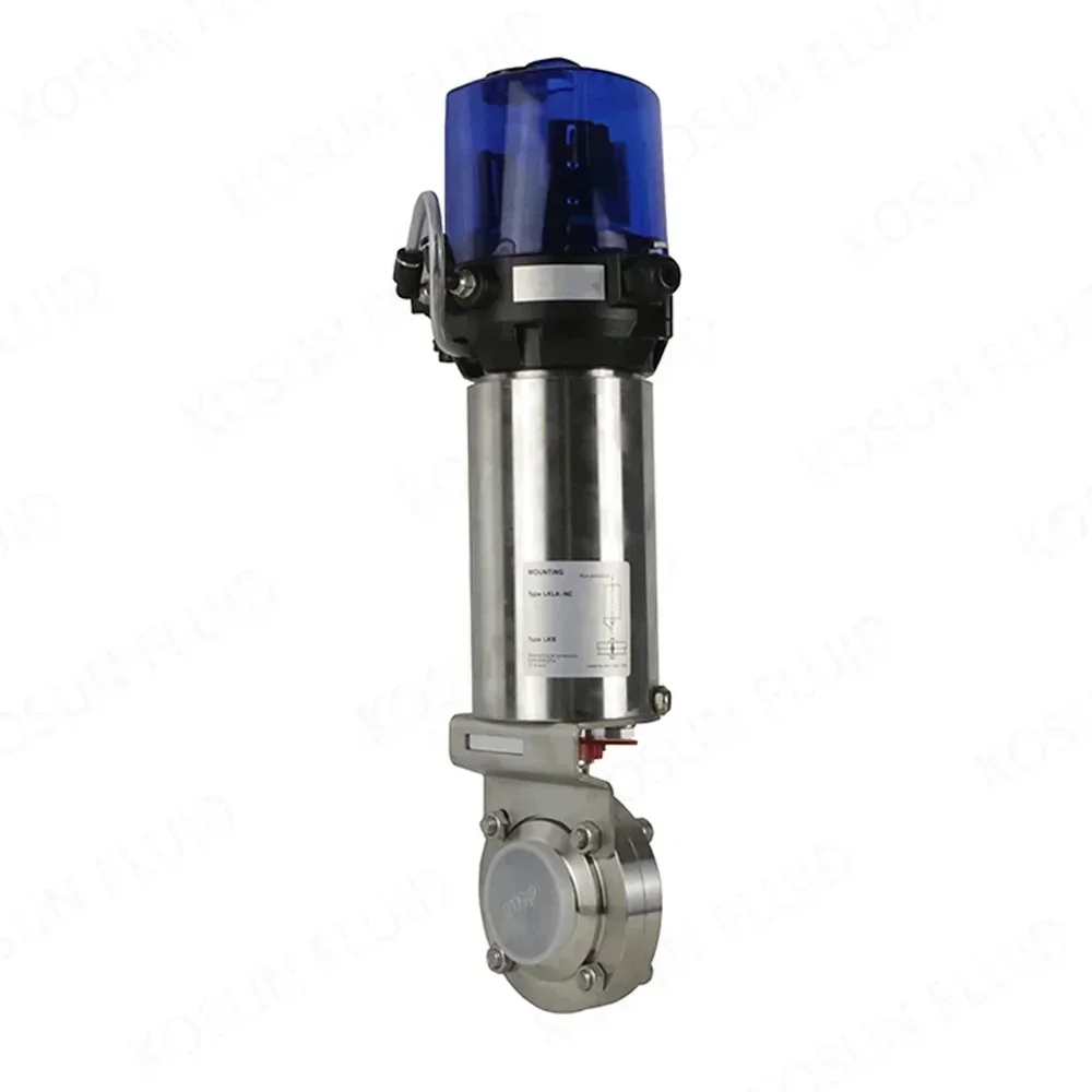 Hot Sales24V DC NPN Inductive Proximity Sensor C Top Controller Sanitary Hygienic Penumatic Actuator Butterfly Valve nice