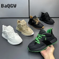 New Fashion Brand Designer Whtie Thick Bottom Casual Board Shoes for Men Flats Loafers Sports Walking Sneakers Zapatos Hombre