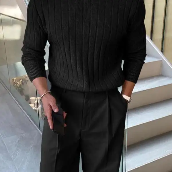 

Men's Knitted Sweater Thiened Coolmax Fiber Ciwalk Collar Nine Sve Brand Emblem Knwear New Arrival