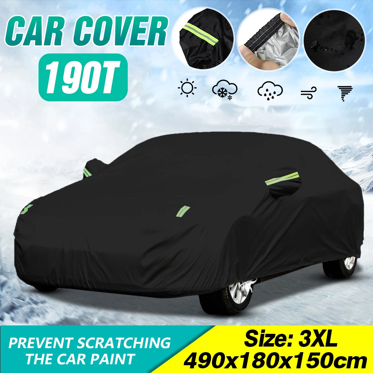 Full Car Covers Outdoor Waterproof Sun Rain Snow UV Protection Black Green Splicing Color Cover For Honda Accord Sedan 2013-2023