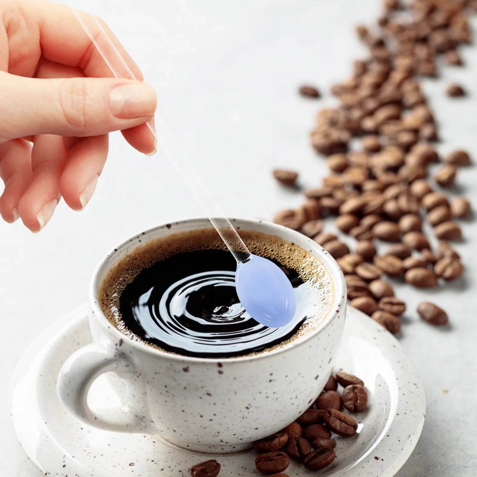 

6Pcs Heat Resistant Glass Espresso Coffee Stirring Spoons Decorative Dessert Drink Mixing Kitchen Accessories Cute Glass Spoons