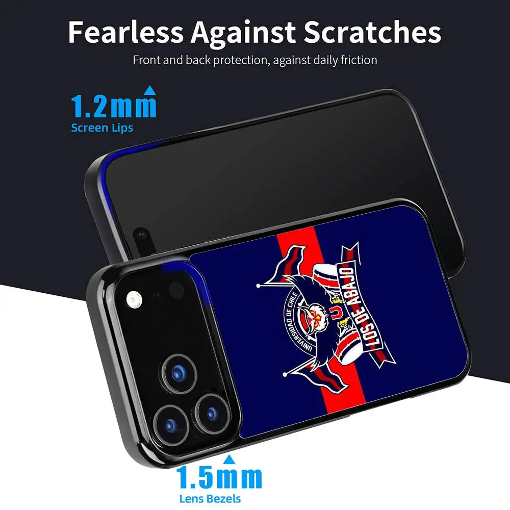 Coque de téléphone 1 pièce c-chili université pour iPhone 17 16 15 14 13 12 11 Pro Max Mini Plus miroir dur Funda