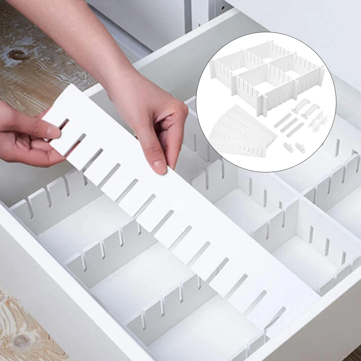 

34 Pcs Drawer Plastic Divider Separator Organizer Home Free Combination Partition Cupboard Storage Box PP