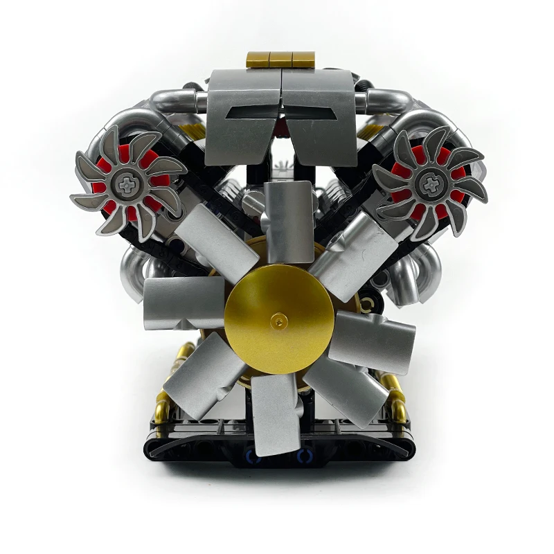 Nuovo MOC GQ-3053 Tecnico Automobile Meccanico V8 Motore Building Blocks Modello di Montaggio Puzzle Giocattoli FAI DA TE Ragazzi Regalo di Natale Per Bambini