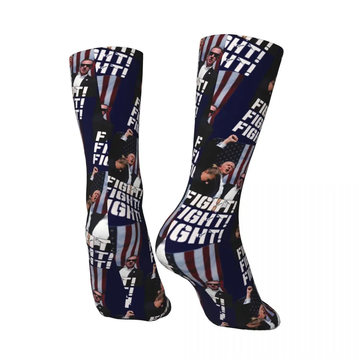 Funny Happy Donald Trump Men's Socks Retro Harajuku T-Trump Hip Hop Novelty Casual Crew Crazy Sock Gift Printed