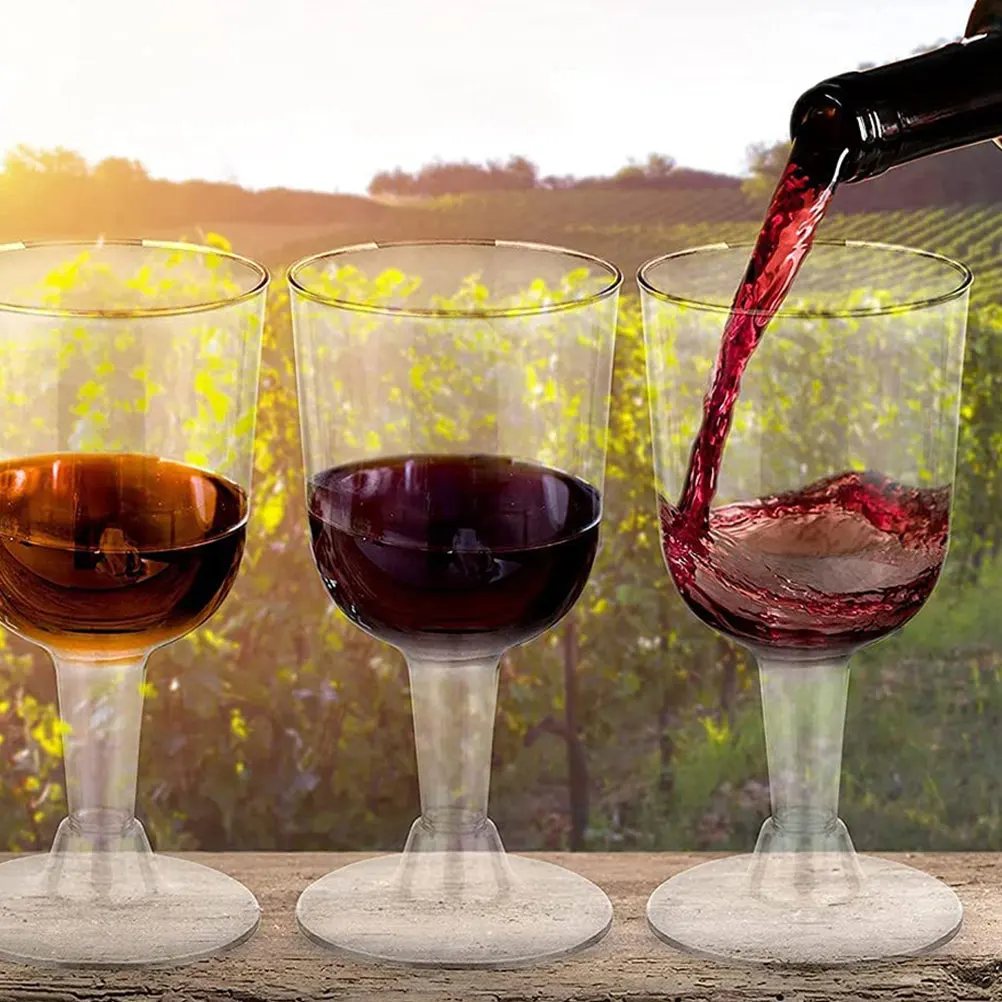 

8 шт. пластиковые стаканы для вина, прочные, длительный срок службы, бар, ресторан, вечеринка, одноразовые, элегантный дизайн, пластиковые стаканы для вина