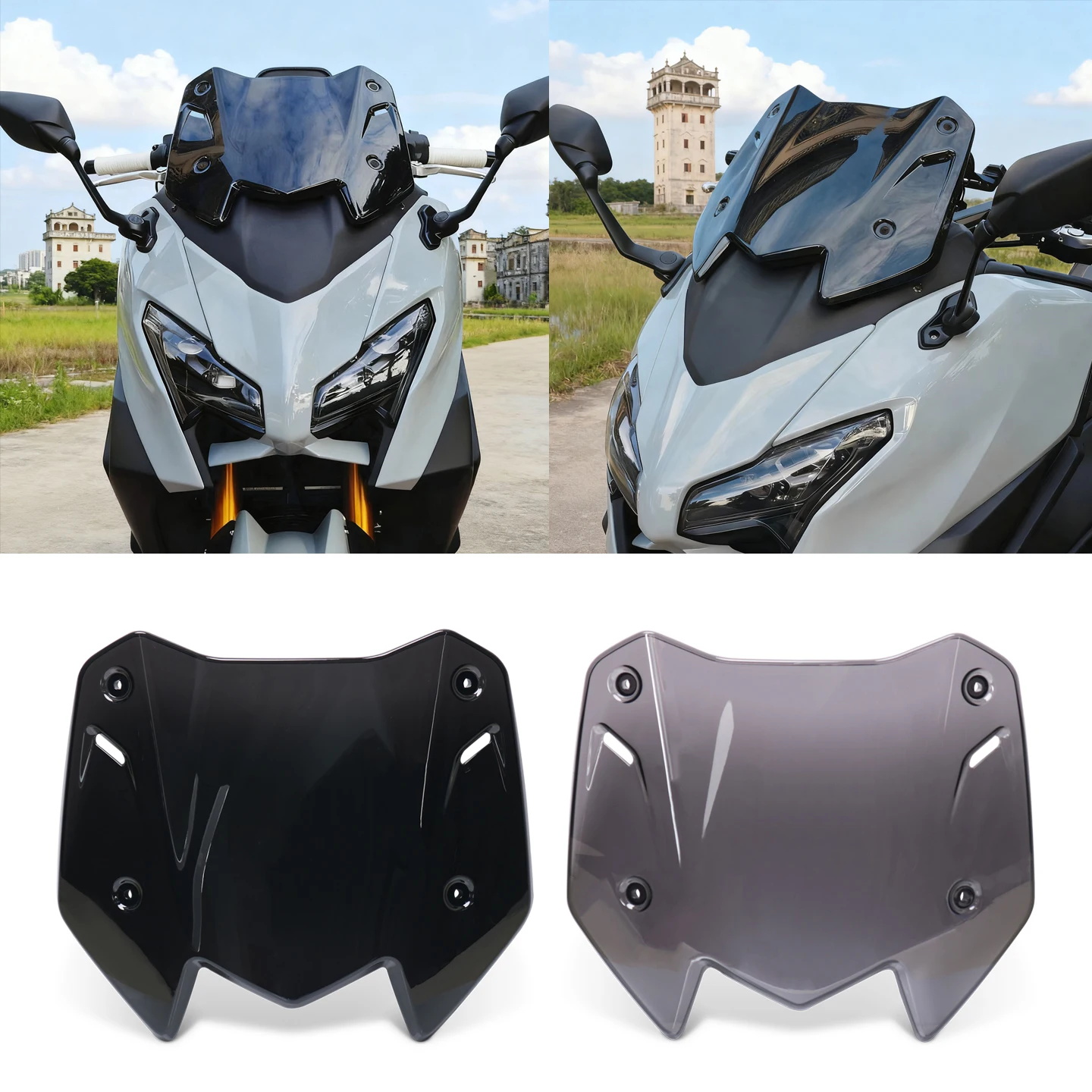 

Motorcycle Accessories Front Windscreen Windshield Fairing Deflector For TMAX560 2025 2026 T-MAX 560 TECH MAX