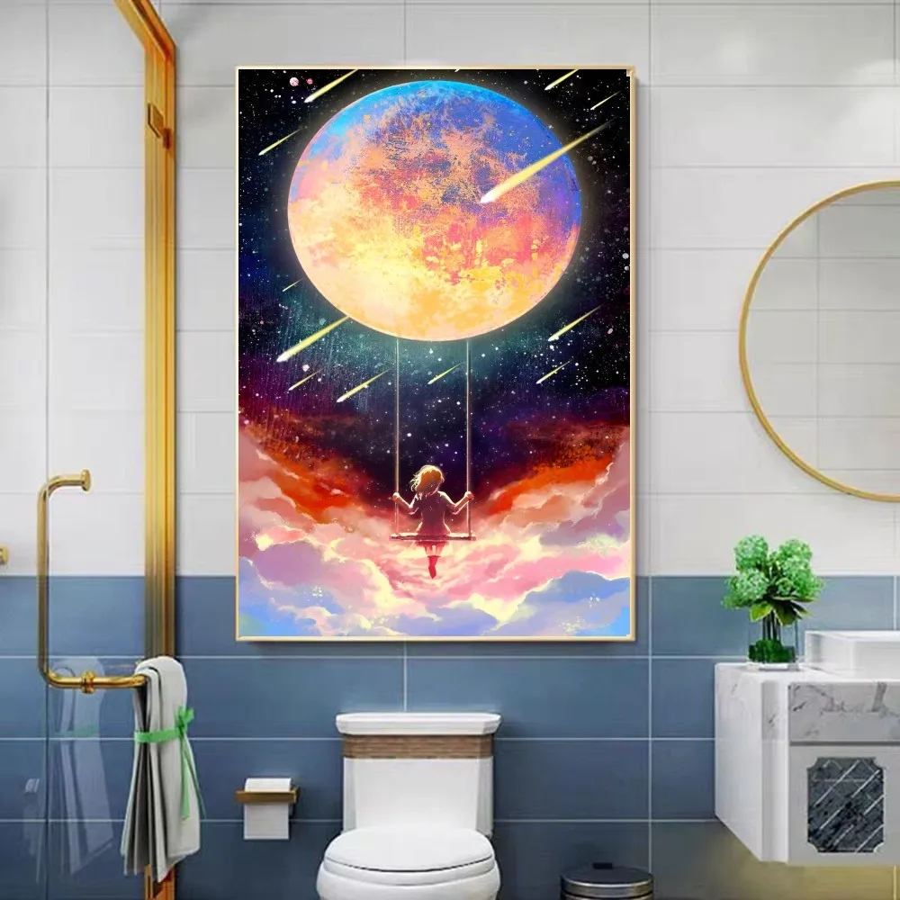 Universe Space Poster Sticky HD Quality Wall Art Retro Posters for Home Kawaii Room Decor