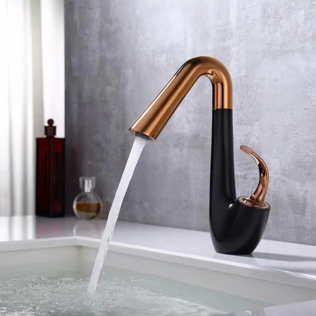 Elegant Bathroom Basin Faucet Hot and Cold Mixer Tap Basin Single Hole Faucet