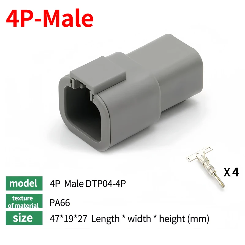 4 Pin DTP04-4P DTP06-4S Deutsch DTP Connector - Gray Male Female Waterproof Electrical Auto Plug for Marine, Bus & Industrial T&I Online Store