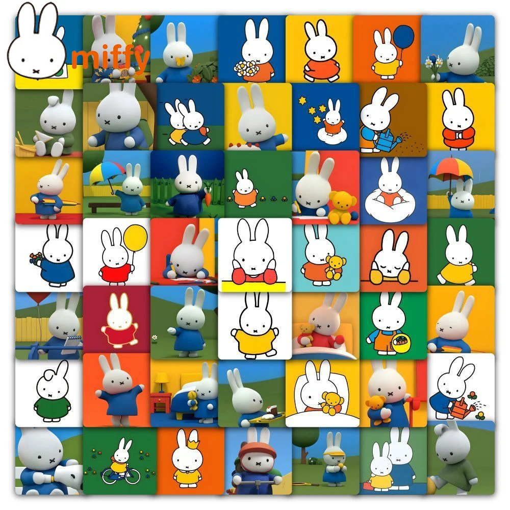 

59Pcs/set Cute Miffy Kawaii Stickers Cartoon Rabbit Doodles Decorated Water Mug Phone Case DIY Waterproof Stickers Toys Gift