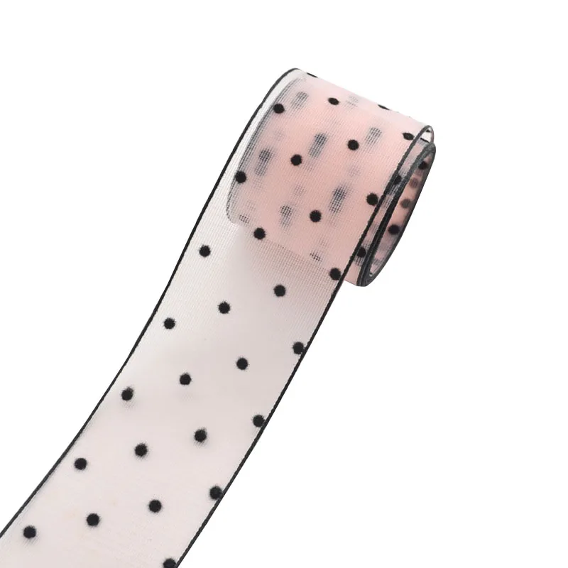 5 متر/وحدة 25 مللي متر/38 مللي متر نقطة سوداء الأورجانزا شريطة من الدانتيل Craft بها بنفسك الحرفية لتعبئة القوس الملابس الخياطة ملحق عيد الميلاد الشيفون الشريط