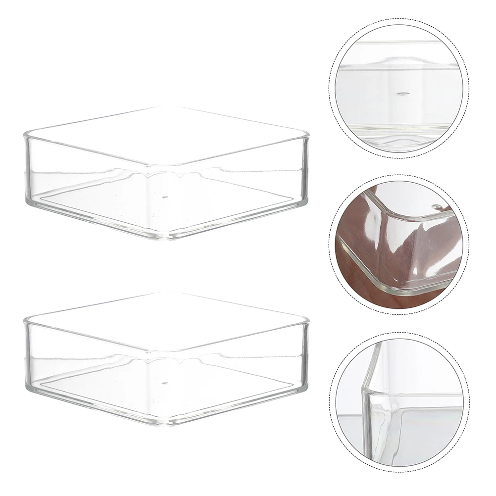 

4Pcs Transparent Plastic Food Storage Plates Lightweight Snack Tray Serving Dish for Dried Fruit Fruit Storage