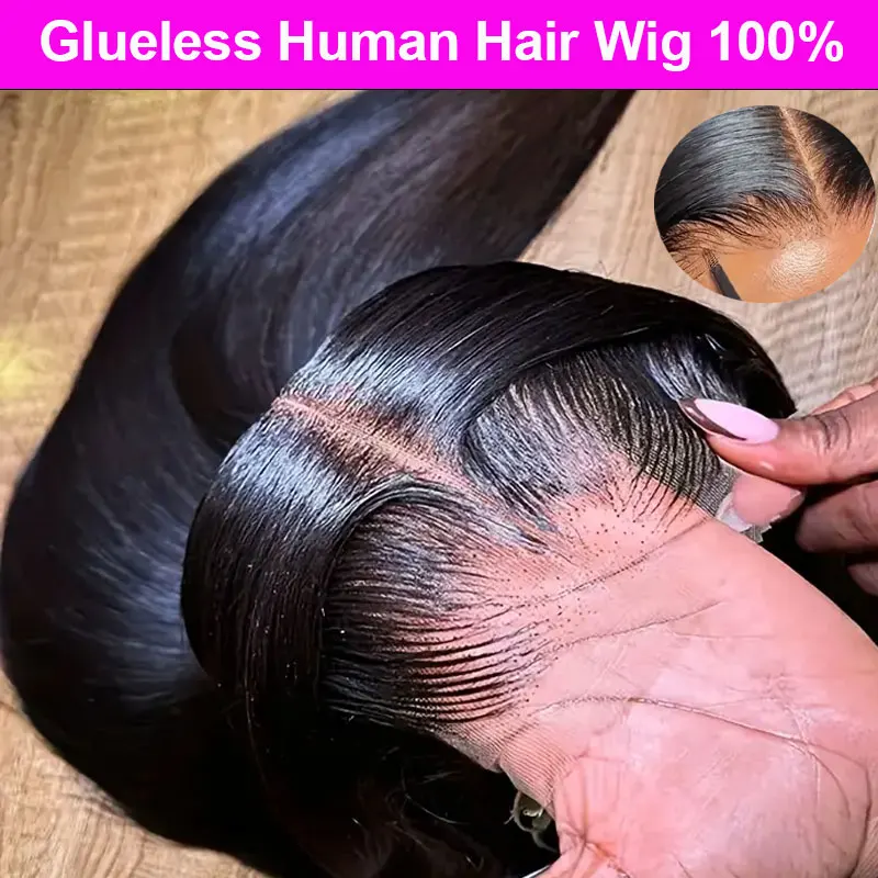 5x5 Glueless Wig Straight HD Lace Front Wig Pre Cut Bleached Knots 13x6 Straight HD Lace Frontal Wigs Human Hair With Baby Hair