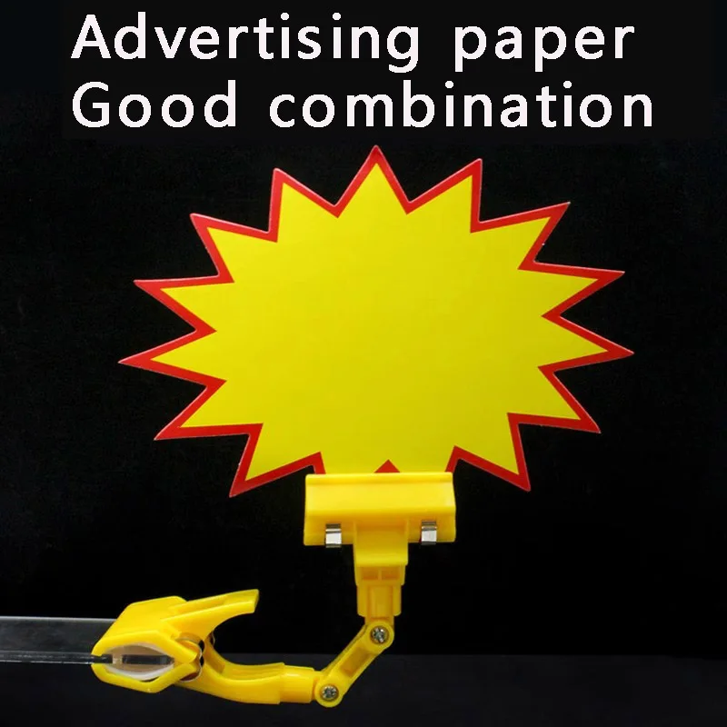 5 Sätze Logoclips für Einzelhandelsverstellung, doppelseitige Logo-Clips, transparente Preislogo-Clips aus Acryl, drehbare Produktclips