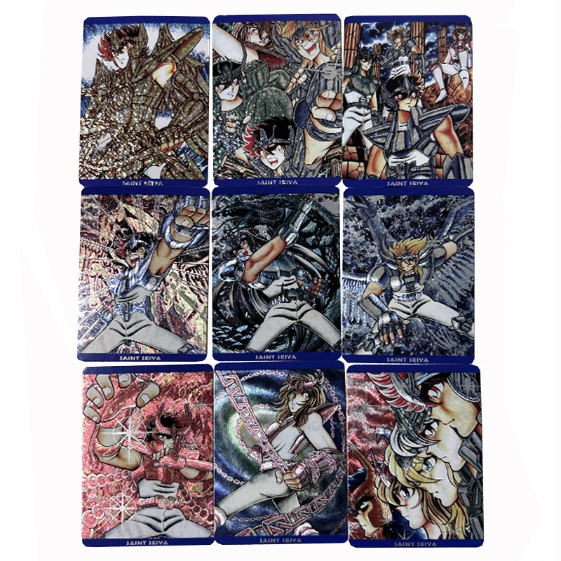 

9pcs/set Gold Saint DIY self-made YHTT Rough Flash Card Anime Game Collection Card Gift Toy 59*86mm