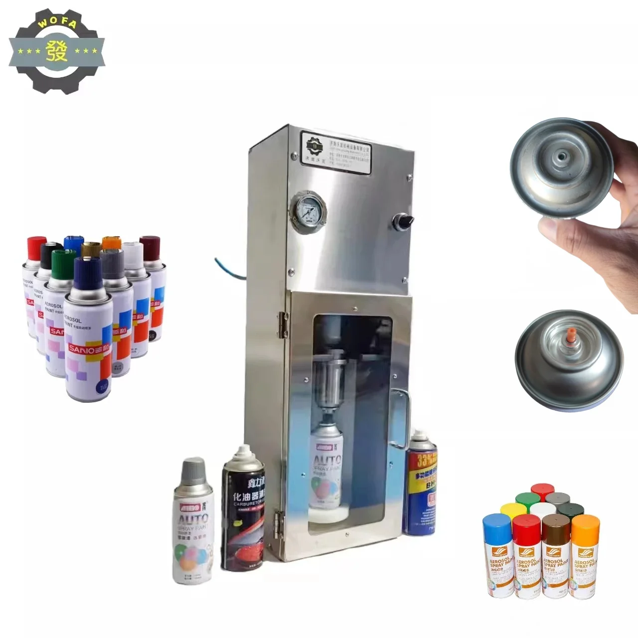 Small semi-automatic self-spraying filling machine aerosol tank filling equipment Freshener manual spray can filling machine