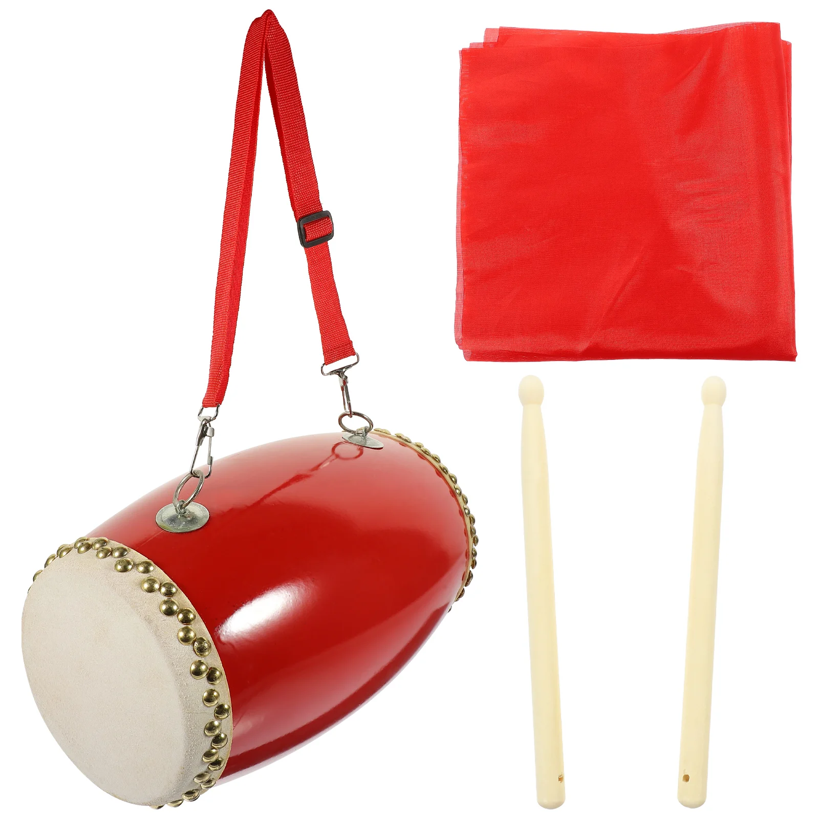 Waist Drum Cowhide Durable Hand Percussion Metal Simple Red Instrument Professional Toddler