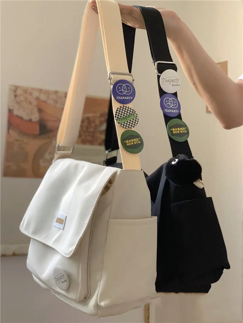 Chase Chic Canvas Messenger Bag, Grote Laptop Crossbody Sholder Satchel School Werk College Tote Bag voor Mannen Vrouwen, Zwart