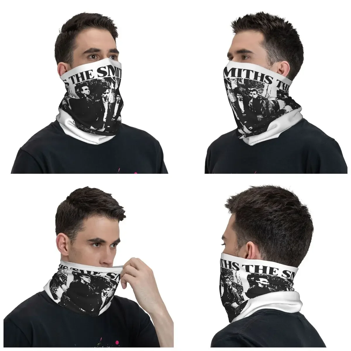 The Smiths Vintage Pencil Drawing Style Bandana Neck Gaiter Printed Music Balaclavas Mask Scarf Warm Headband Hiking for Men