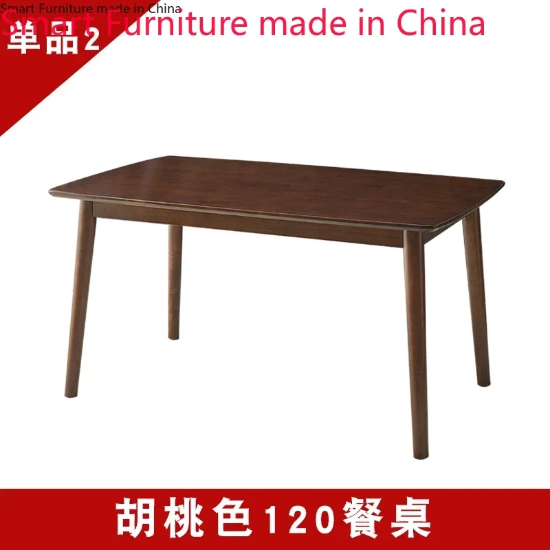 All solid wood dining table and chair combination, Nordic log small unit restaurant table, household one table, four chairs,