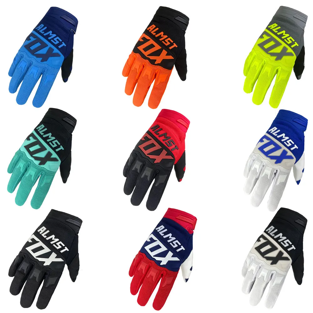 Almst Fox Cycling Gloves Mens MTB Motorcycle Guantes Shockproof Mittens Bicycle Enduro Sports Breathable Full Finger Bike Gloves