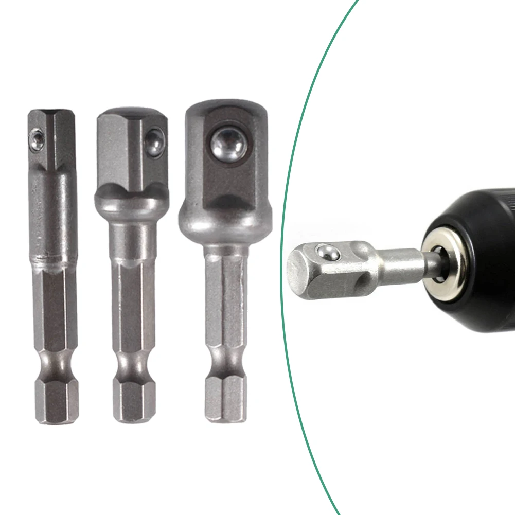 1/3pcs Socket Adapter 1/4 Hex Shank Extension Drill Bits Bar Set  For Adapt To  For Impact Wrench Screwdriver Handle Tool image 2