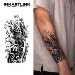 Koi Fish temporary tattoo sticker, waterproof magic tattoo, lasts to 15 days fake tattoo, semi permanent tattoo