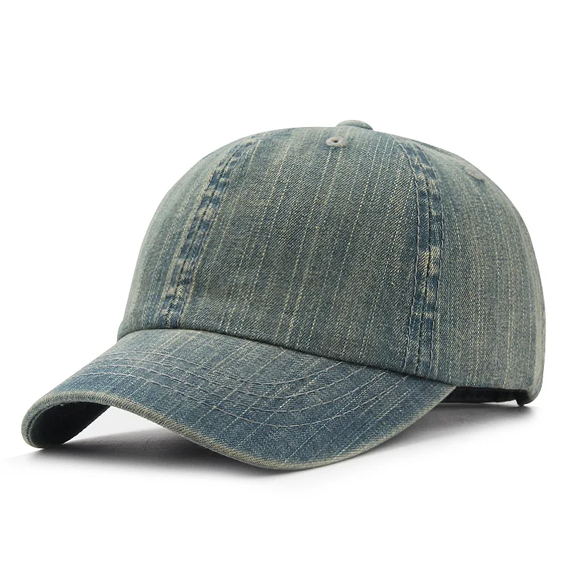 Mens Denim Short Brim Baseball Cap Casual Retro Washed Cotton Soft Top Snapback Caps for Women Short Billed Umpire Dad Hats