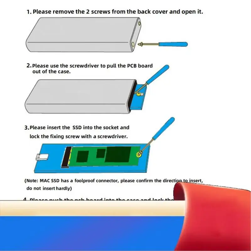 

For 2012 Air A1425 A1398 A1465 A1466 SSD Case USB3.2 GEN2 6Gbps M.2 SATA SSD Box SSD Enclosure-X62A