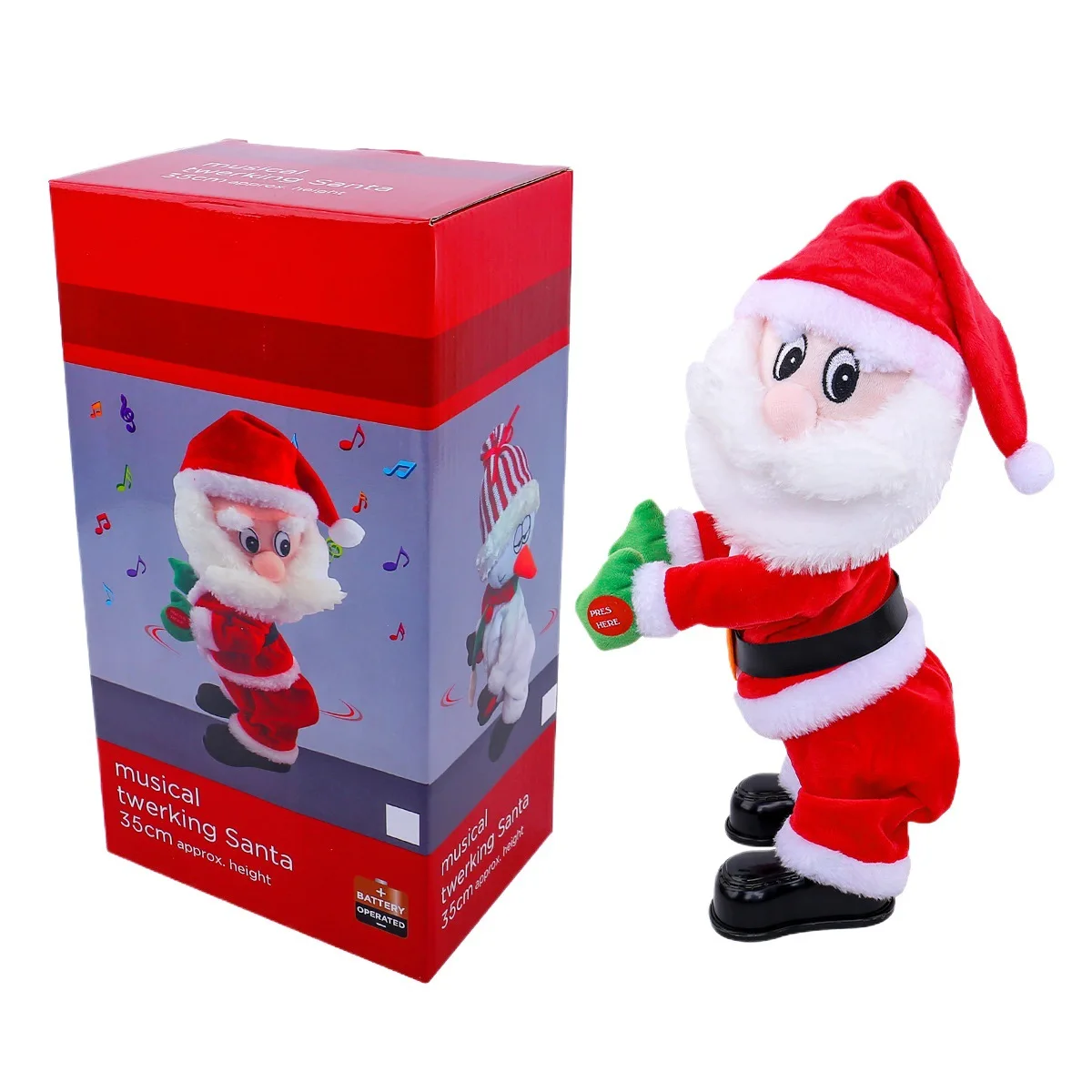 

​​​​​​​Musical Dancing Santa Claus Funny Butt Shaking Christmas Decoration with Music Novel Birthday Gift Christmas Holiday Fun