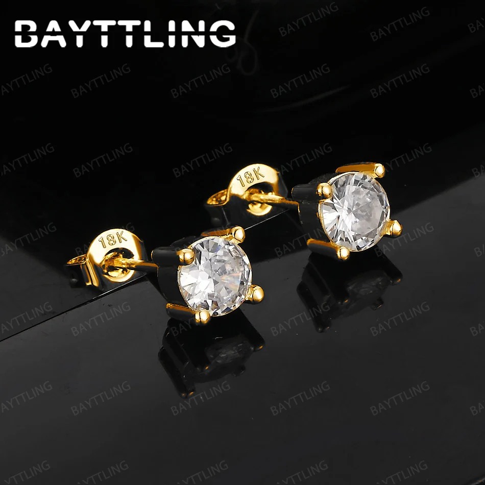 

Luxury 925 Sterling Silver 18K Gold Exquisite Square Zirconia Stud Earrings for Women Pendant Jewelry Fashion Gift Engagement