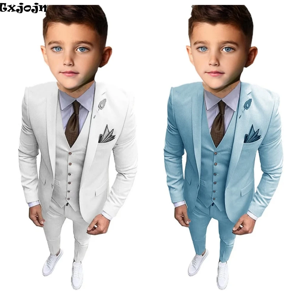 Txjojn Handsome Formal Dresswear Suit for Kids Wedding Set 4 Pieces Tuxedo Suits With Blazer Vest Pants Tie Piano Performance