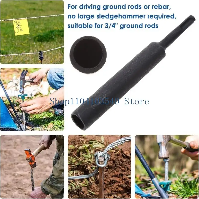 02DC Power Tools Drill Grounding Rod 5/8In 3/4In Home Ground Rod Driver Quality Build SDS Plus Steel 20mm Earth Stake Hammers