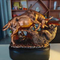 Decoration Home Fashion Resin Luxury Ornament Bullfight Bull Market Figurines  Interior Living Room Decorations Lucky Ornaments