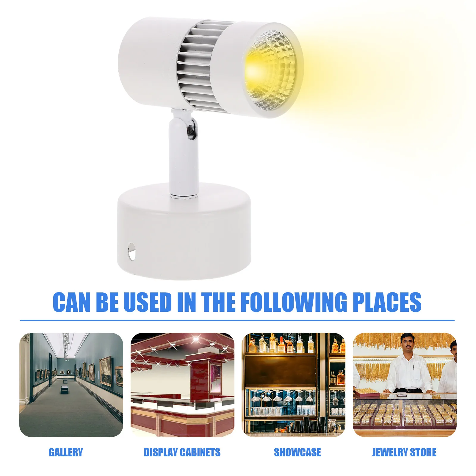 5W Cob LED Downlight Warm White Recessed Spot Light Elegant Slim Profile for Indoor Wall Ceiling Display Cabinet Jewelry Picture